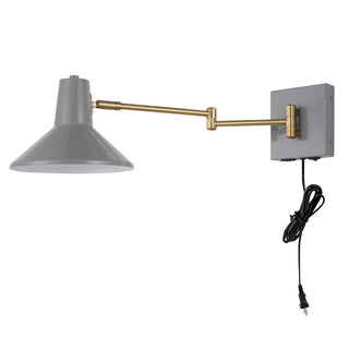 Hygge 16" Swing Arm Modern Midcentury Iron USB Charging Port LED Sconce - JONATHAN Y