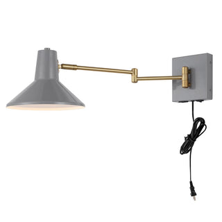Hygge 16" Swing Arm Modern Midcentury Iron USB Charging Port LED Sconce - JONATHAN Y