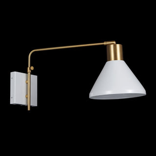 Max 20.5" Swing Arm Modern Midcentury Iron USB Charging Port LED Sconce - JONATHAN Y