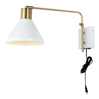 Max 20.5" Swing Arm Modern Midcentury Iron USB Charging Port LED Sconce - JONATHAN Y