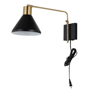 Max 20.5" Swing Arm Modern Midcentury Iron USB Charging Port LED Sconce - JONATHAN Y