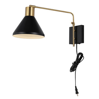 Max 20.5" Swing Arm Modern Midcentury Iron USB Charging Port LED Sconce - JONATHAN Y