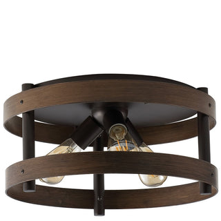 Cooper 16"  Farmhouse Industrial Iron LED Flush Mount - JONATHAN Y