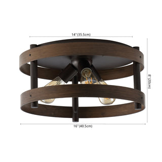 Cooper 16"  Farmhouse Industrial Iron LED Flush Mount - JONATHAN Y
