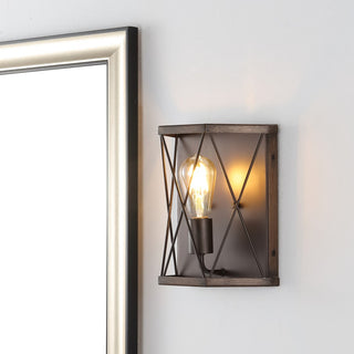 Liam 8.25" Rustic Farmhouse Iron LED Sconce - JONATHAN Y