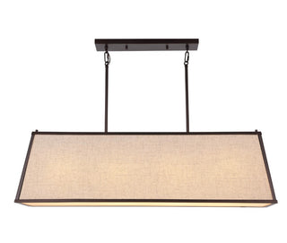 Crosby 42" Minimalist Industrial Trapezoidal Linen Iron Linear LED Pendant - JONATHAN Y