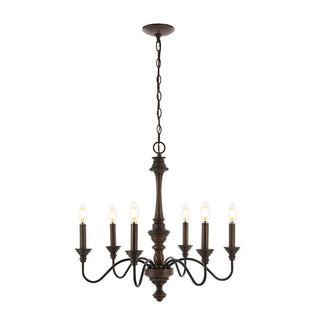 Oakley 25" Midcentury Farmhouse Iron LED Chandelier - JONATHAN Y
