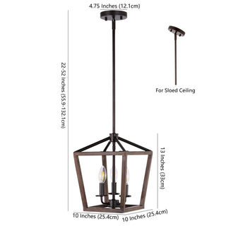 Oria 10" Iron Farmhouse Industrial Lantern LED Pendant - JONATHAN Y