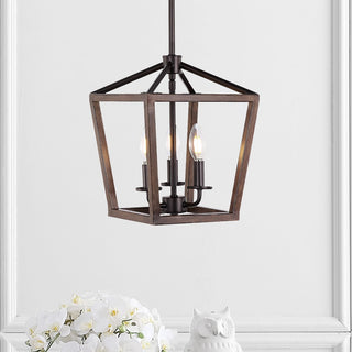Oria 10" Iron Farmhouse Industrial Lantern LED Pendant - JONATHAN Y
