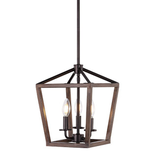 Oria 10" Iron Farmhouse Industrial Lantern LED Pendant - JONATHAN Y