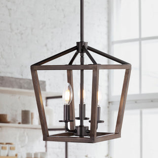 Oria 10" Iron Farmhouse Industrial Lantern LED Pendant - JONATHAN Y