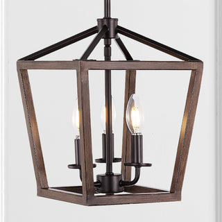 Oria 10" Iron Farmhouse Industrial Lantern LED Pendant - JONATHAN Y