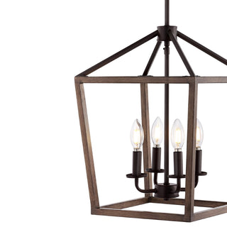 Oria 10" Iron Farmhouse Industrial Lantern LED Pendant - JONATHAN Y