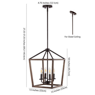 Oria 10" Iron Farmhouse Industrial Lantern LED Pendant - JONATHAN Y