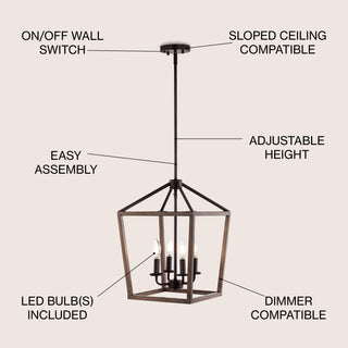 Oria 10" Iron Farmhouse Industrial Lantern LED Pendant