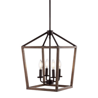 Oria 10" Iron Farmhouse Industrial Lantern LED Pendant - JONATHAN Y