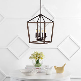 Oria 10" Iron Farmhouse Industrial Lantern LED Pendant - JONATHAN Y
