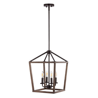 Oria 10" Iron Farmhouse Industrial Lantern LED Pendant - JONATHAN Y