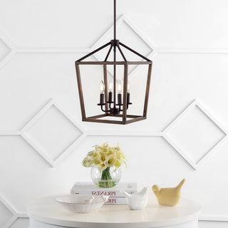 Oria 10" Iron Farmhouse Industrial Lantern LED Pendant - JONATHAN Y