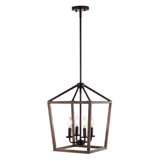 Oria 10" Iron Farmhouse Industrial Lantern LED Pendant - JONATHAN Y