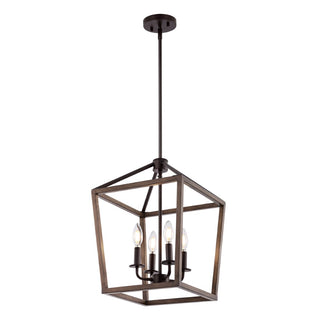 Oria 10" Iron Farmhouse Industrial Lantern LED Pendant - JONATHAN Y