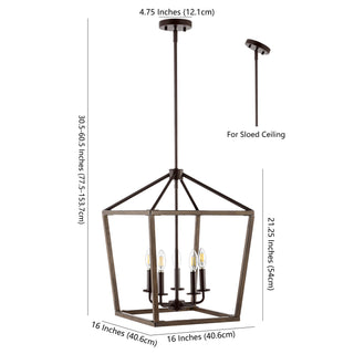 Oria 10" Iron Farmhouse Industrial Lantern LED Pendant
