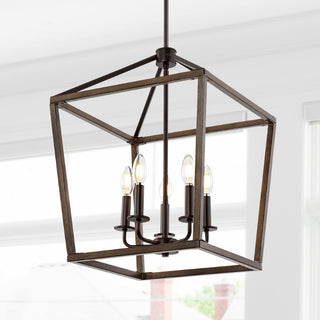 Oria 10" Iron Farmhouse Industrial Lantern LED Pendant
