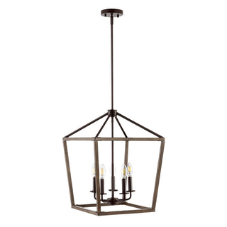 Oria 10" Iron Farmhouse Industrial Lantern LED Pendant - JONATHAN Y