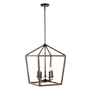 Oria 10" Iron Farmhouse Industrial Lantern LED Pendant - JONATHAN Y