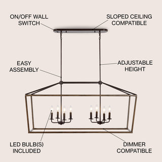 Oria 10" Iron Farmhouse Industrial Lantern LED Pendant