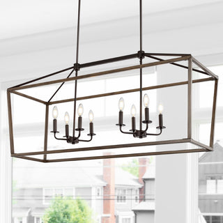 Oria 10" Iron Farmhouse Industrial Lantern LED Pendant