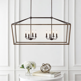 Oria 10" Iron Farmhouse Industrial Lantern LED Pendant