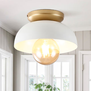 Paulina Classic Industrial Iron LED Flush Mount - JONATHAN Y
