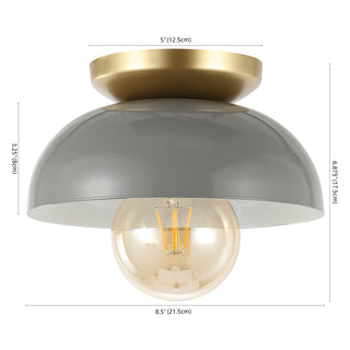 Paulina Classic Industrial Iron LED Flush Mount - JONATHAN Y