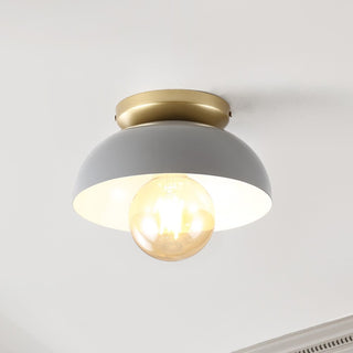 Paulina Classic Industrial Iron LED Flush Mount - JONATHAN Y