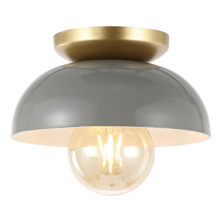 Paulina Classic Industrial Iron LED Flush Mount - JONATHAN Y