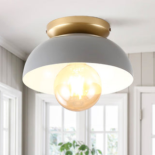 Paulina Classic Industrial Iron LED Flush Mount - JONATHAN Y
