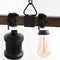 Rhys 40" 8-Light Vintage Industrial Driftwood Iron LED Linear Chandelier with Height Adjustable Bulbs