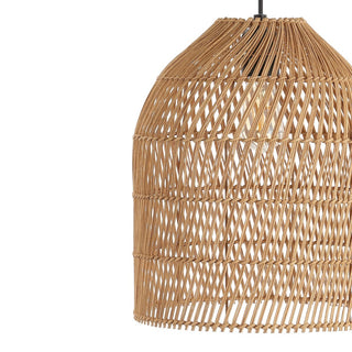 Koda 13" Farmhouse Coastal Bohemian Rattan 180" Cord Plug-In or Hardwired LED Pendant - JONATHAN Y