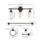Egan 23.25" 3-Light Classic Cottage Vanity Light with Frosted Glass Shades and Bathroom Hardware Accessory Set