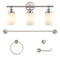 Egan 23.25" 3-Light Classic Cottage Vanity Light with Frosted Glass Shades and Bathroom Hardware Accessory Set