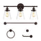 Hollis 23.75" 3-Light Traditional Farmhouse Vanity Light with Bathroom Hardware Accessory Set
