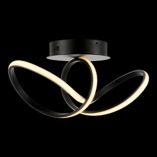 Chantelle 19.5" Modern Minimalist Aluminum Loop Integrated LED Semi Flush Mount - JONATHAN Y