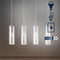 Mium Modern Style Iron/Crystal/Glass Integrated LED Linear Pendant