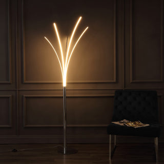 Fuochi 71" Modern Minimalist Metal 5-Branch Arc Dimmable Integrated LED Floor Lamp with Remote Control - JONATHAN Y