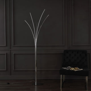 Fuochi 71" Modern Minimalist Metal 5-Branch Arc Dimmable Integrated LED Floor Lamp with Remote Control - JONATHAN Y