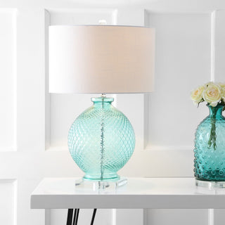 Estelle 26" Glass and Crystal LED Table Lamp - JONATHAN Y