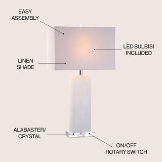 Tiggie 27" Alabaster LED Table Lamp - JONATHAN Y