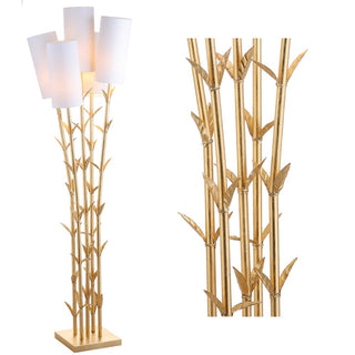 Bamboo Brass 65.5" LED Floor Lamp - JONATHAN Y