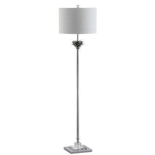 Amelia Lotus 59" Crystal / Metal LED Floor Lamp - JONATHAN Y